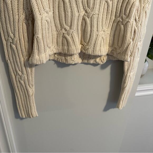 Rebecca Taylor La Vie Cream White Cable Cropped Sweater XS - Picture 8 of 10